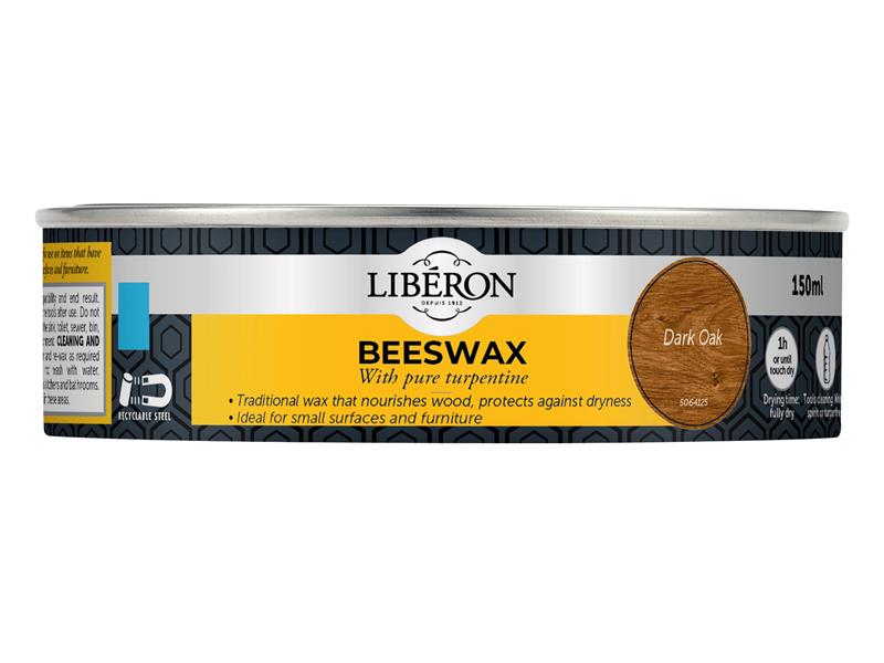 Liberon Beeswax Paste Dark 150ml Coverage 10-12m² LIBBPD150N