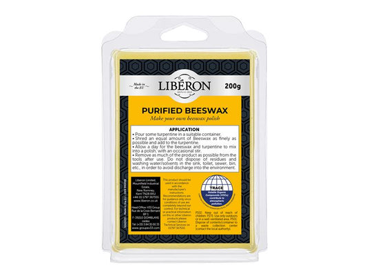 Liberon Purified Beeswax 200g Furniture polish lubricating drawer LIBBPUR200GN