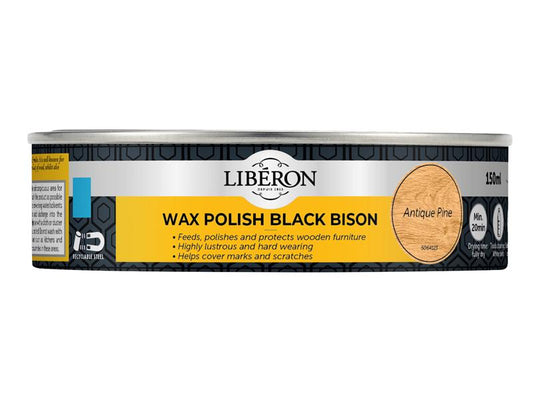 Liberon Black Bison Wax Paste Antique Pine 150ml LIBBPWAP150N