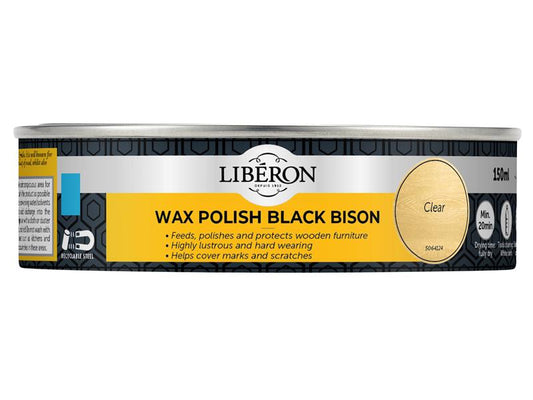 Liberon Black Bison Wax Paste Clear 150ml LIBBPWCL150N