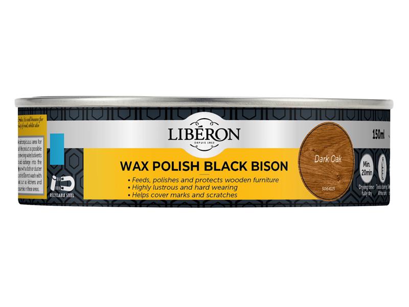 Liberon Black Bison Wax Paste Dark Oak 150ml LIBBPWDO150N