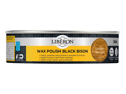 Liberon Black Bison Wax Paste Georgian Mahogany 150ml LIBBPWGM150N