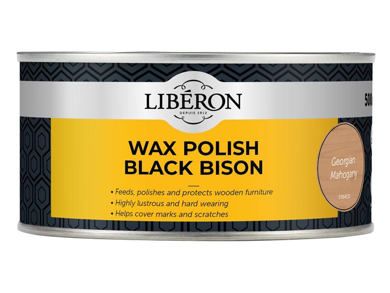 Liberon Black Bison Wax Paste Georgian Mahogany 500ml LIBBPWGM500N
