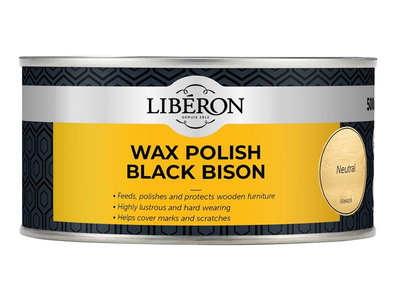 Liberon Black Bison Wax Paste Neutral 500ml LIBBPWN500N