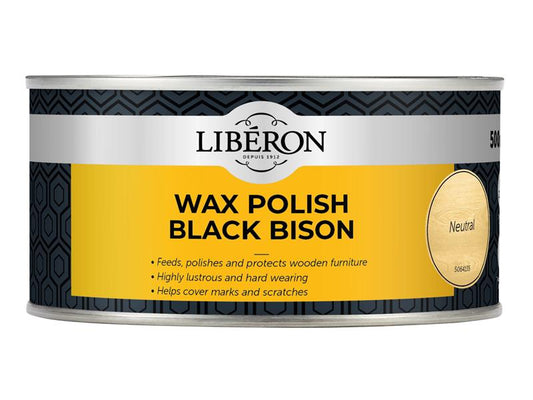 Liberon Black Bison Wax Paste Neutral 500ml LIBBPWN500N