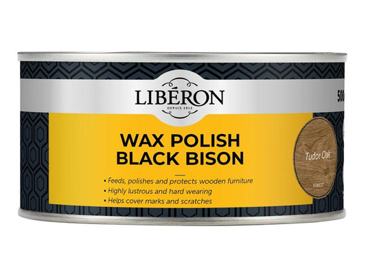 Liberon Black Bison Wax Paste Tudor Oak 500ml LIBBPWTO500N
