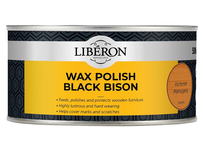 Liberon Black Bison Wax Paste Victorian Mahogany 500ml LIBBPWVM500N