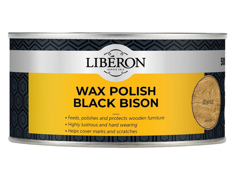 Liberon Black Bison Wax Paste Walnut 500ml LIBBPWW500N