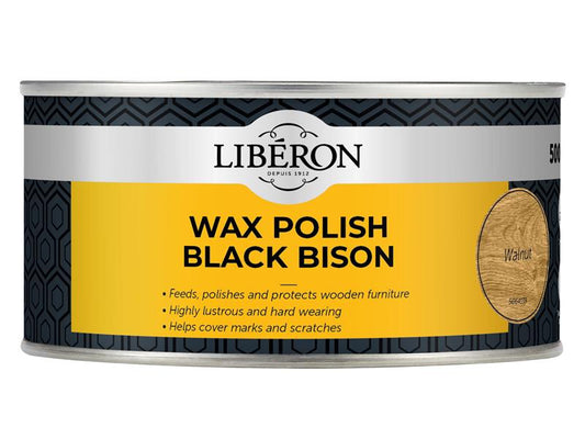 Liberon Black Bison Wax Paste Walnut 500ml LIBBPWW500N
