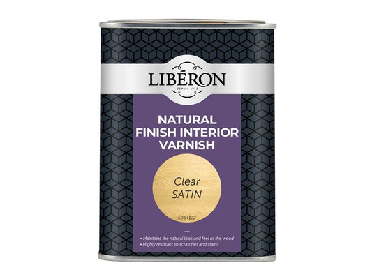 Liberon Natural Finish Interior Varnish Clear Satin 1 litre LIBELNFIVCSN