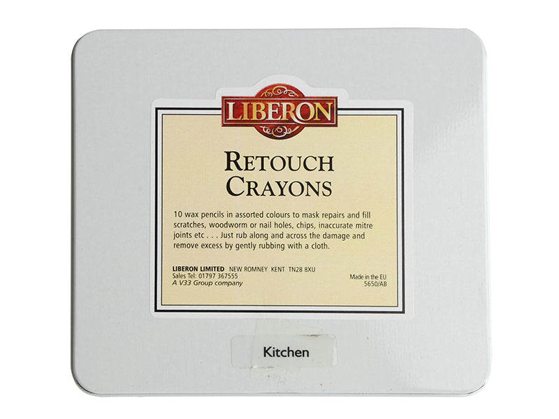 Liberon Retouch Crayons Kitchen Tin x 10 LIBRCKTIN