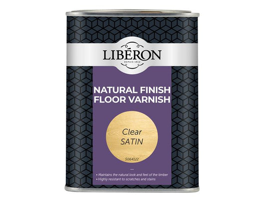 Liberon Natural Finish Floor Varnish Clear Satin 1 litre LIBVWNCS1LN