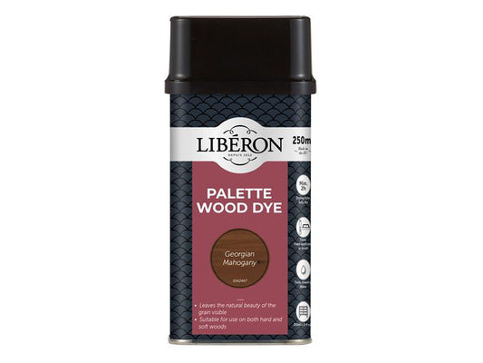 Liberon Palette Wood Dye Georgian Mahogany 250ml Easy To Apply LIBWDPGM250N