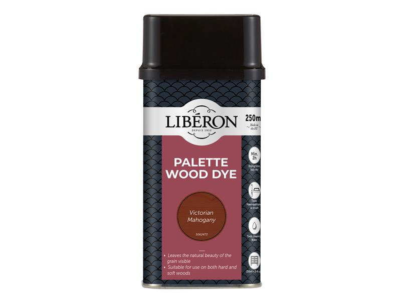 Liberon Palette Wood Dye Victoria Mahogany 250ml Easy To Apply LIBWDPM250N