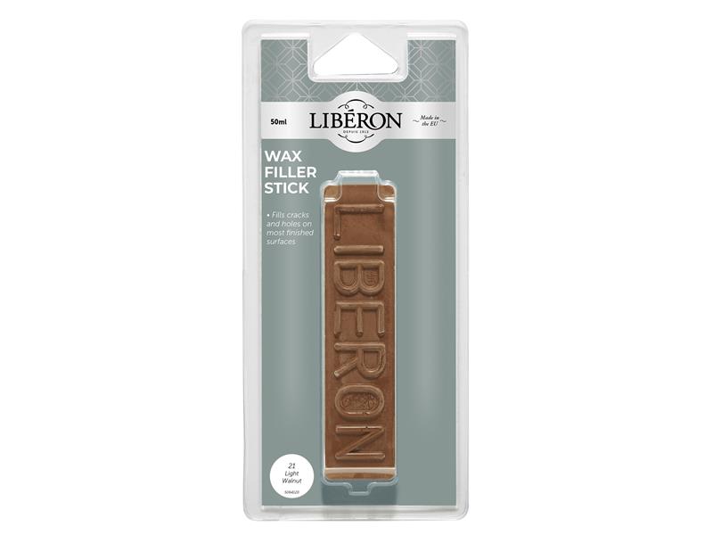 Liberon Wax Filler Stick 21 Light Walnut 50g LIBWFSLWN