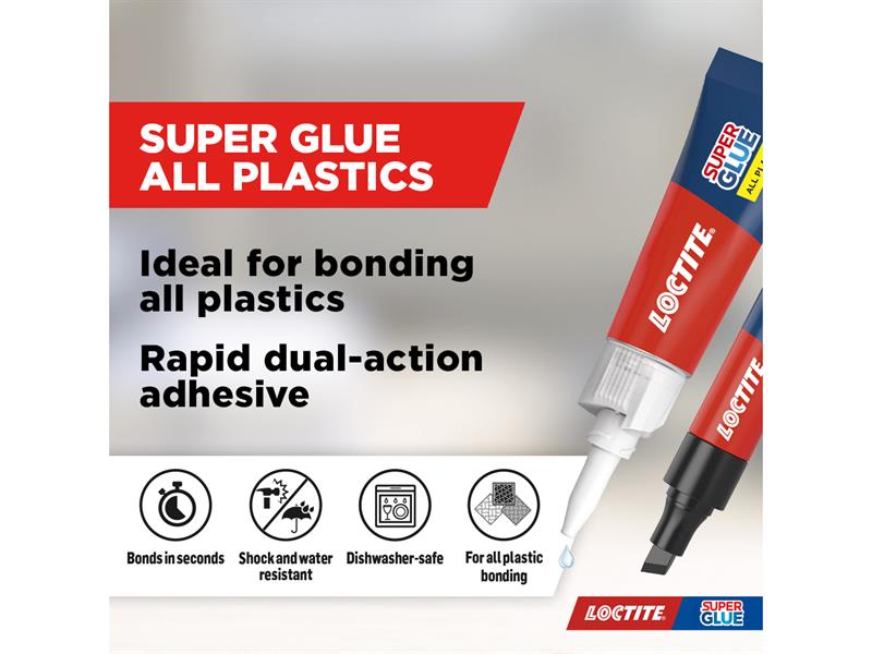 Loctite All Plastics Super Glue, Tube 4ml + Pen 2g LOCAP2GNR