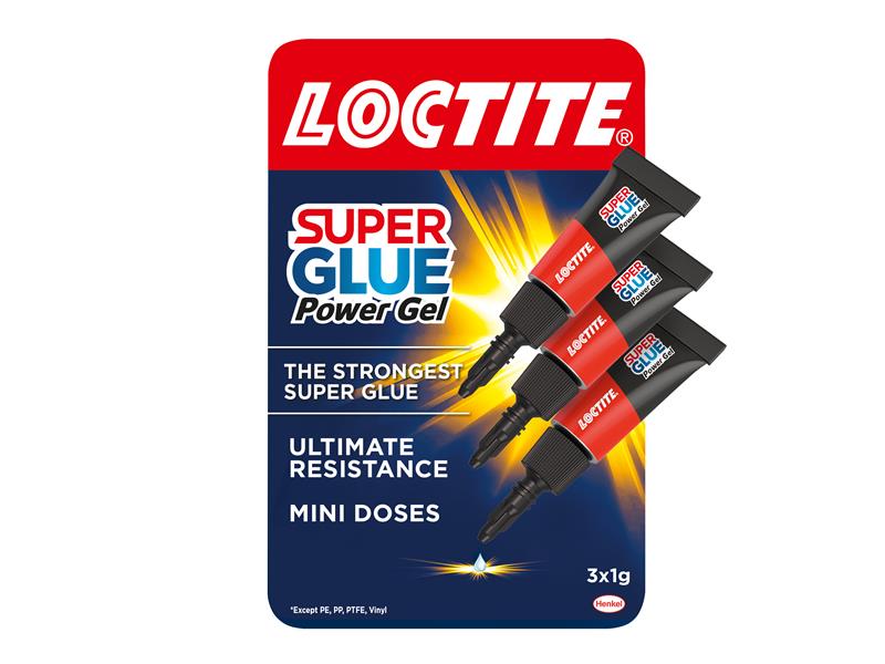 Loctite Super Glue-3 Power Gel, Tube 3 x 1g LOCSGGP1GNR