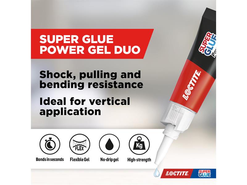Loctite Super Glue Power Gel, Tube 2 x 3g LOCSGGPD3GNR