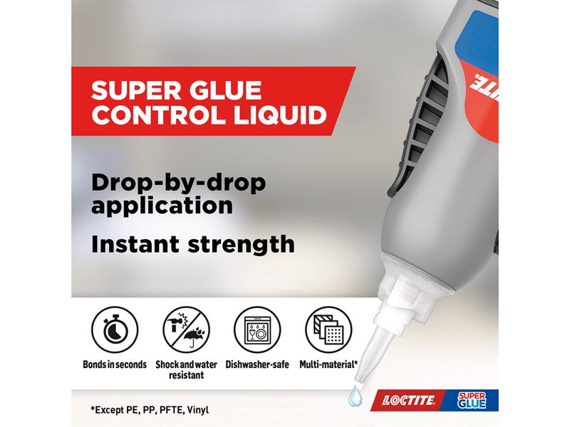 Loctite Super Glue Liquid, Control Bottle 4g LOCSGLC4GNR