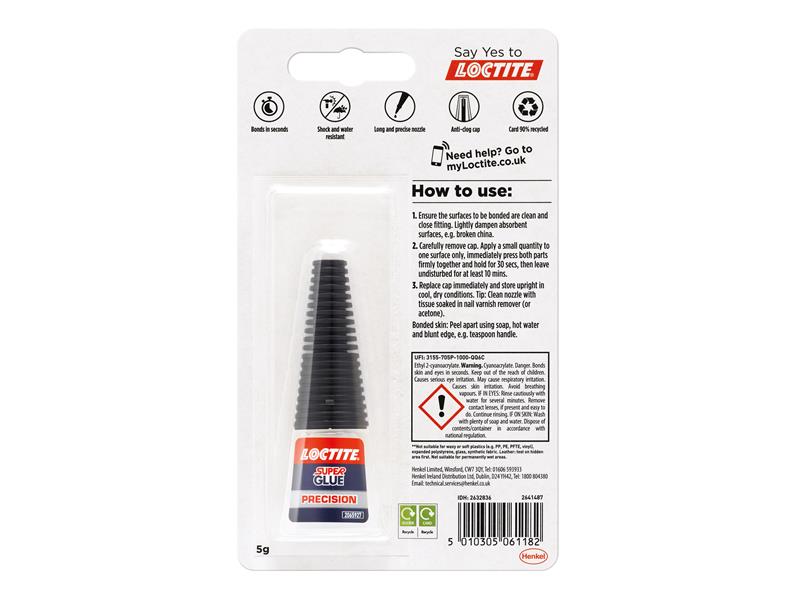 Loctite Super Glue Liquid, Precision Bottle 5g LOCSGLP5GNR