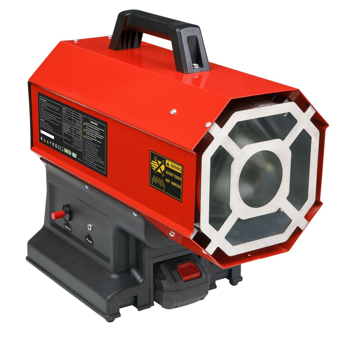 Sealey 230V Space Warmer&reg; Propane Heater 30,000-68,000Btu/hr (9-20kW) with 20V 4Ah Kit LP69CCOMBO
