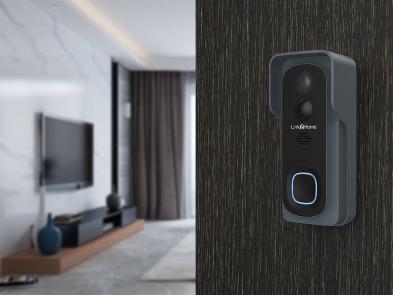 Link2Home Weatherproof (IP54) Battery Smart Doorbell LTHBELLB