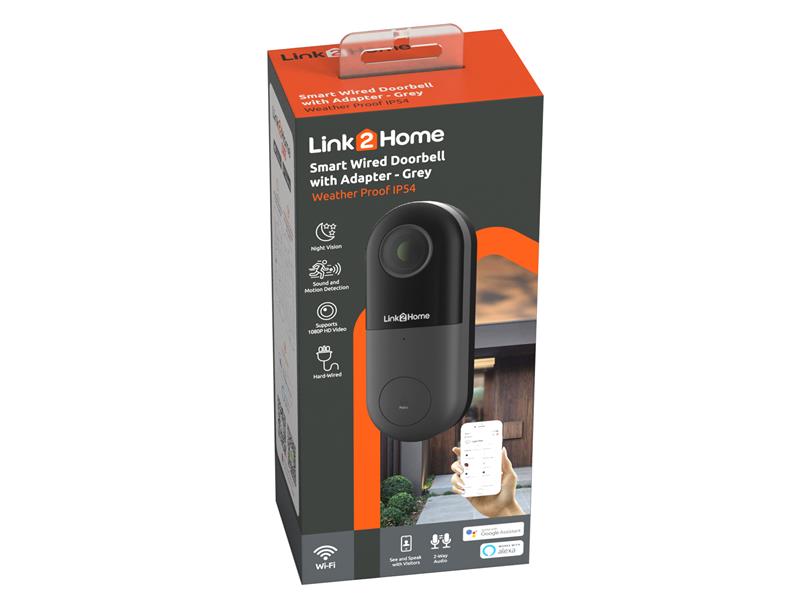 Link2Home Weatherproof (IP54) Smart Wired Doorbell LTHBELLW
