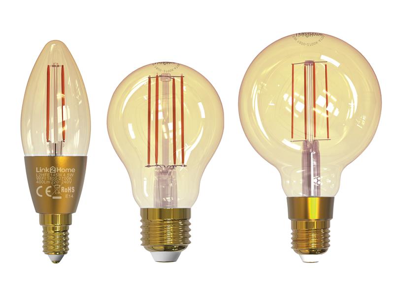 Link2Home Wi-Fi LED SES (E14) Candle Filament Dimmable Bulb, White 400 lm 4.5W LTHFE145W