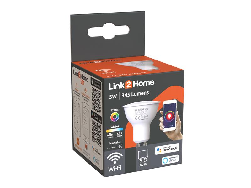 Link2Home Gu10 Wi-Fi Led Lamp With Rgb Pack 4 LTHGU105W4PK
