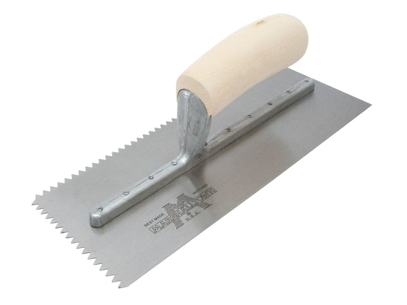 Marshalltown M701S Notched Trowel V 3/16in Wooden Handle 11 x 4.1/2in M/T701S