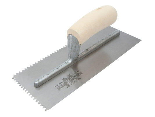 Marshalltown M701S Notched Trowel V 3/16in Wooden Handle 11 x 4.1/2in M/T701S