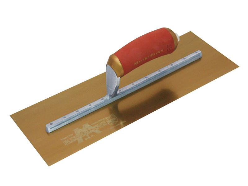 Marshalltown MPB165GSD Pre-Worn PermaShape® Finishing Gold S/S Trowel DuraSoft® 16 x 5in M/TMPB165GSD