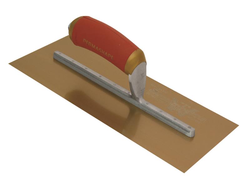 Marshalltown MPB1GSD Pre-Worn PermaShape® Finishing Gold S/S Trowel DuraSoft® 11 x 4.1/2in M/TMPB1GSD