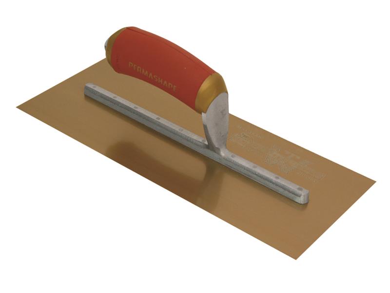 Marshalltown MPB7GSD Pre-Worn PermaShape® Finishing Gold S/S Trowel DuraSoft® 12 x 5in M/TMPB7GSD