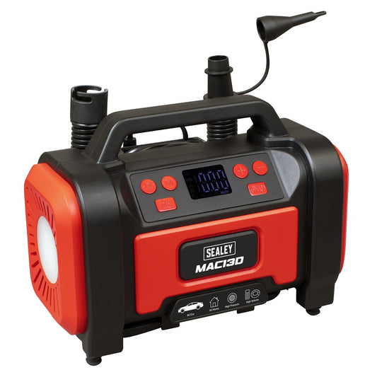 Sealey Tyre Inflator & High-Volume Air Pump 12V 230V Air Output 120psi MAC13D