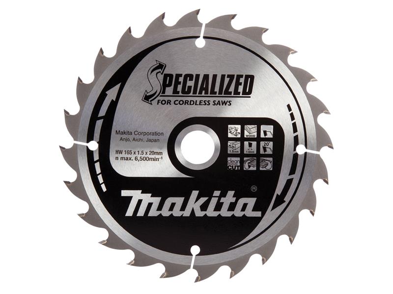 Makita B-09173 Specialized Wood Blade for Cordless Saws 165 x 20mm x 24T MAKB09173
