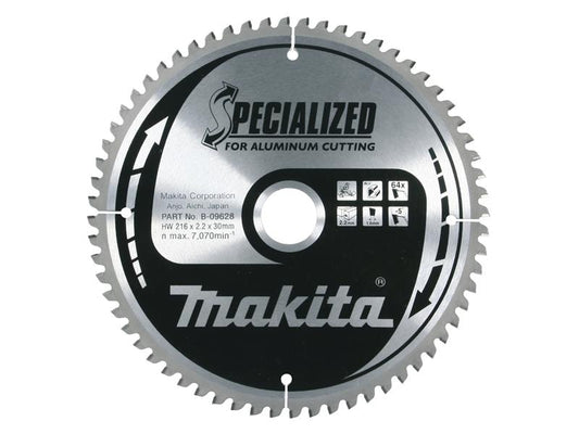 Makita B-09628 Specialized Aluminium Saw Blade 216 x 30mm x 64T MAKB09628
