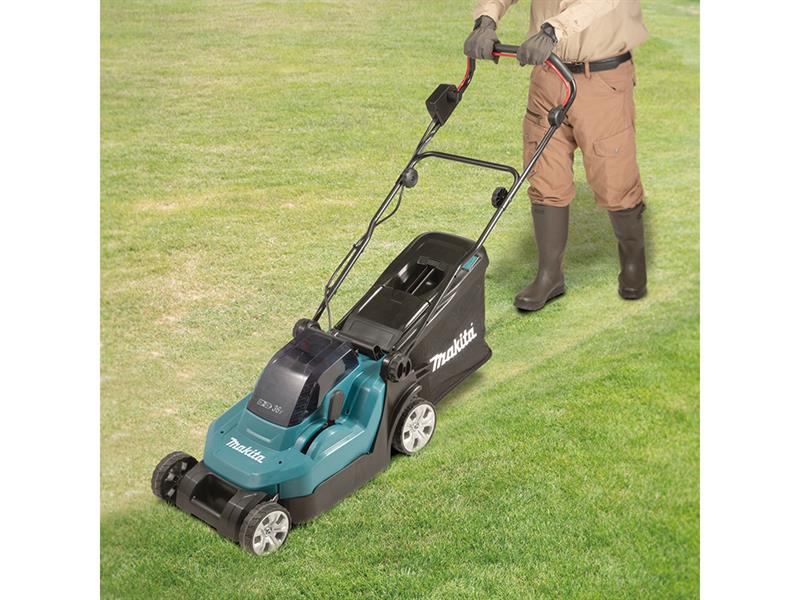 Makita LXT Lawnmower 36V (2 x 18V) Bare Unit Cutting Width 38cm DLM382Z