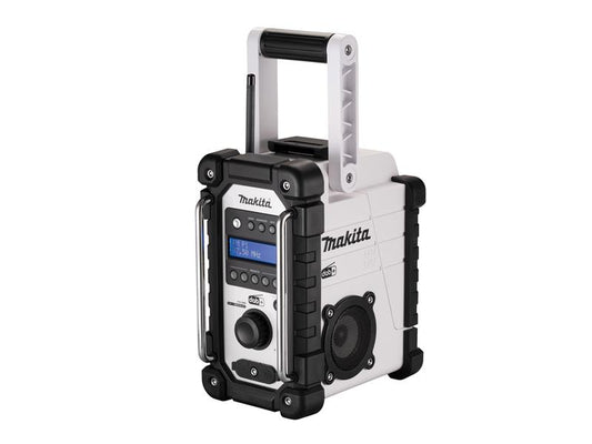 Makita DAB/DAB+ Job Site Radio White 240V & Li-ion Bare Unit MAKDMR110W