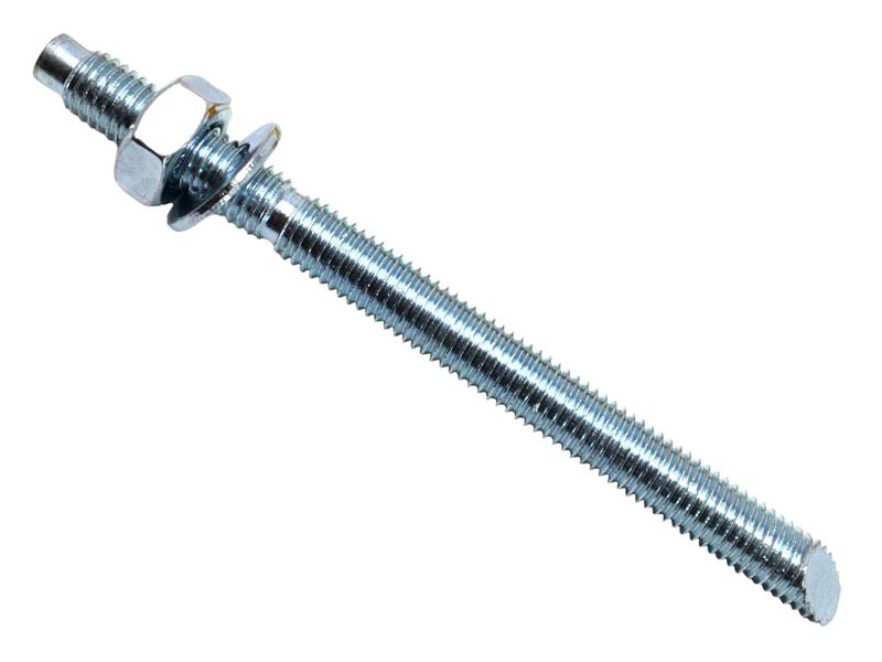MASONMATE Zinc Plated Stud M10 x 130mm Pack 10 With A Nut And Washer MAMSTUDM10