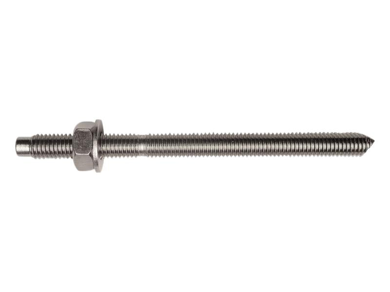 MASONMATE Zinc Plated Stud M8 x 110mm Pack 10 With A Nut And Washer MAMSTUDM8