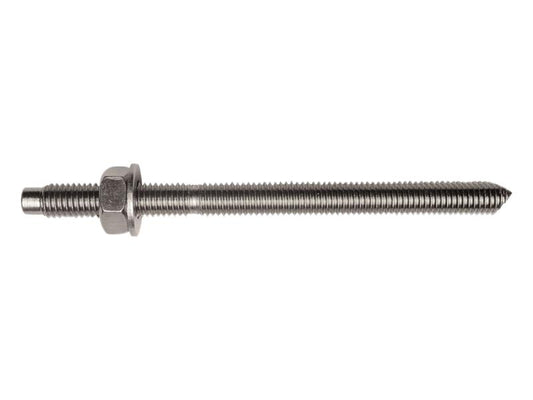 MASONMATE Zinc Plated Stud M8 x 110mm Pack 10 With A Nut And Washer MAMSTUDM8