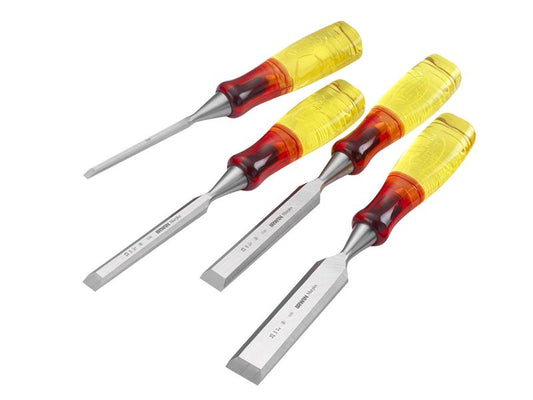 IRWIN® Marples® M373 Bevel Edge Chisel Splitproof Handle Set, 4 Piece MAR373S4N