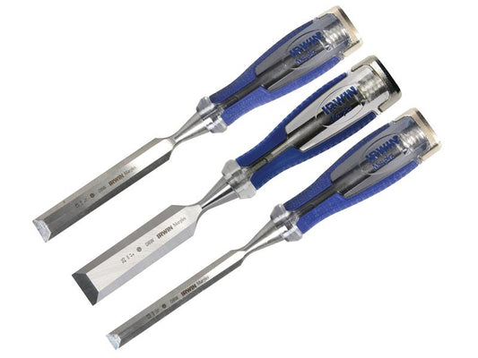 IRWIN Marples M750 Splitproof Pro Bevel Edge Chisel Set, 3 Piece MAR750S3