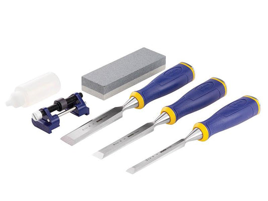 IRWIN® Marples® MS500 ProTouch™ All-Purpose Chisel Set, 3 Piece + Sharpening Kit MARS500S3SS