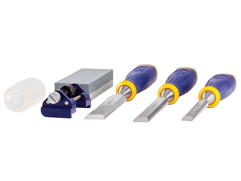 IRWIN® Marples® MS500 ProTouch™ All-Purpose Chisel Set, 3 Piece + Sharpening Kit MARS500S3SS