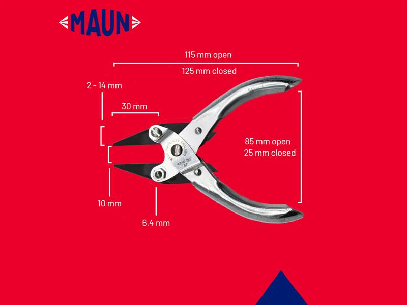 Maun Snipe Nose Pliers Smooth Jaw 125mm (5in) MAU4340125