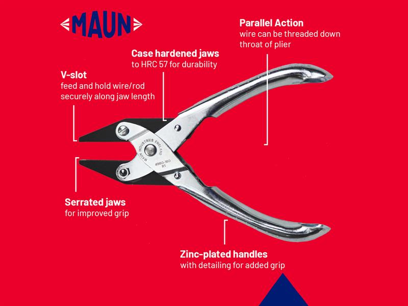 Maun Flat Nose Pliers Serrated Jaw 160mm (6.1/4in) MAU4860160