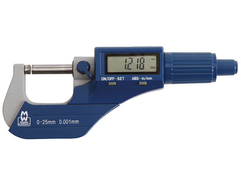 Moore & Wright MW200-01DBL Digital External Micrometer 0-25mm/0-1in 0.001mm/.00005in MAW20001DBL