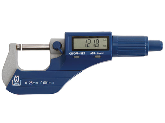 Moore & Wright MW200-01DBL Digital External Micrometer 0-25mm/0-1in 0.001mm/.00005in MAW20001DBL